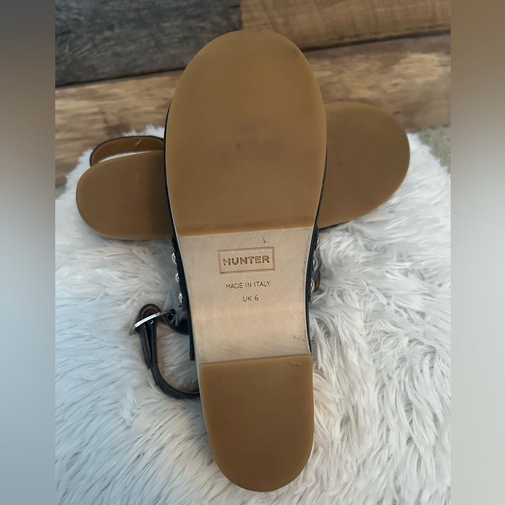 Hunter Leather Clog Sandals /Rare Made in Italy- Women’s Size US 8 - Picture 6 of 8